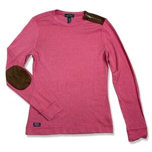 ⭐️LAUREN RALPH LAUREN Shoulder Zip Shirt With Elbow Patches